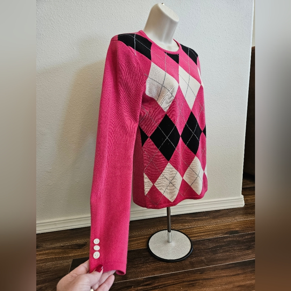 Fairway & Green Cashmere Argyle Sweater - Picture 8 of 11